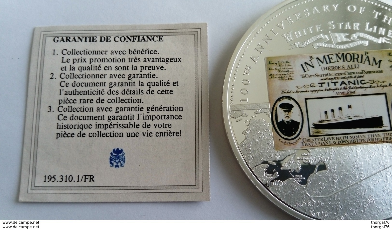 TITANIC 1912- 2012 MEDAILLE COMMEMORATIVE DU NAUFRAGE DU PAQUEBOT TITANIC