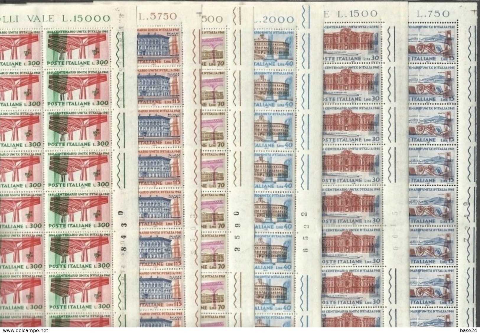 1961 Italia Italy Repubblica UNITA' D'ITALIA 50 Serie Di 6v. In Foglio MNH** Sheet - Fogli Completi