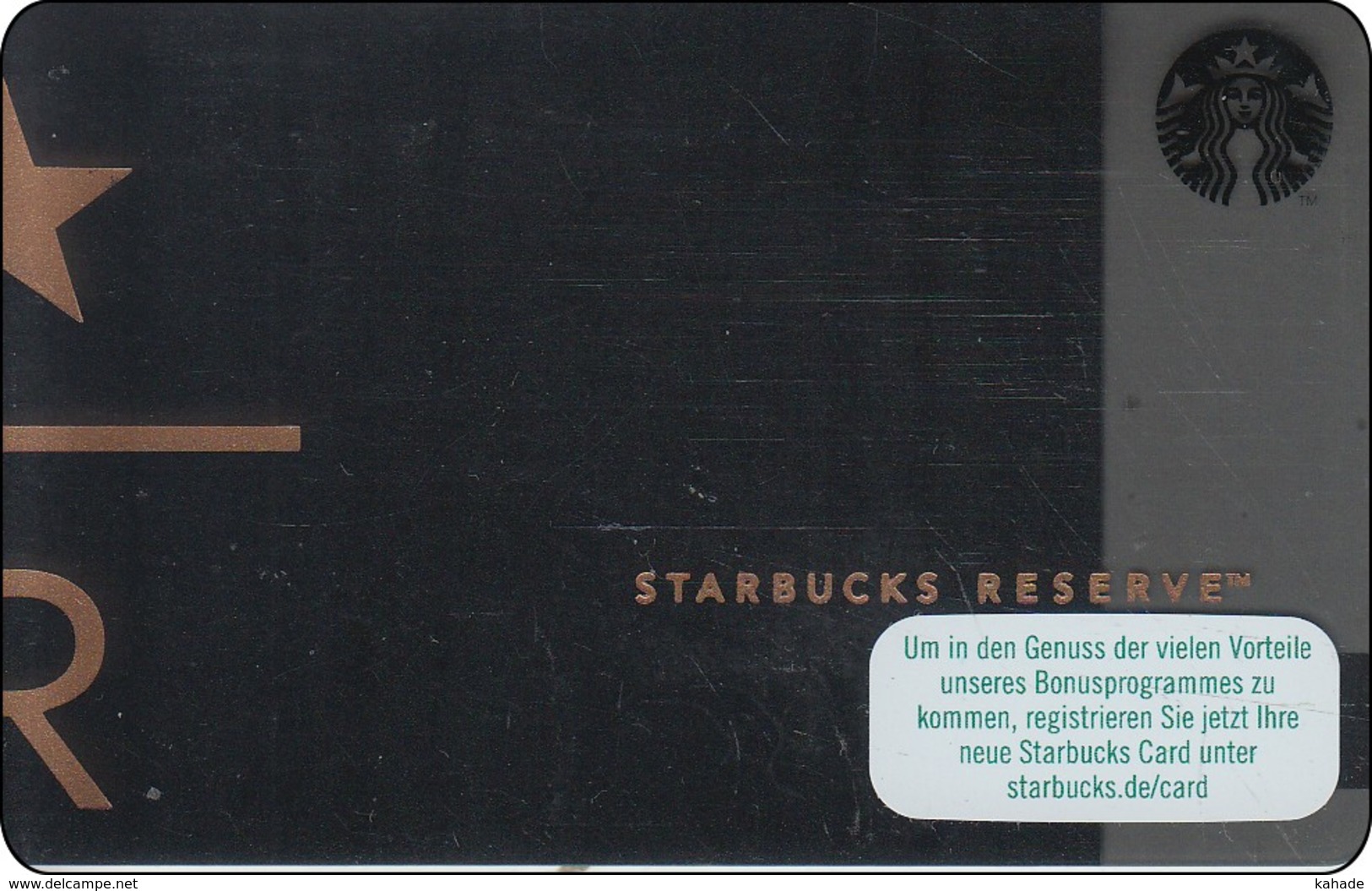 Germany  Starbucks Card Reserve R 6132 - Gift Cards