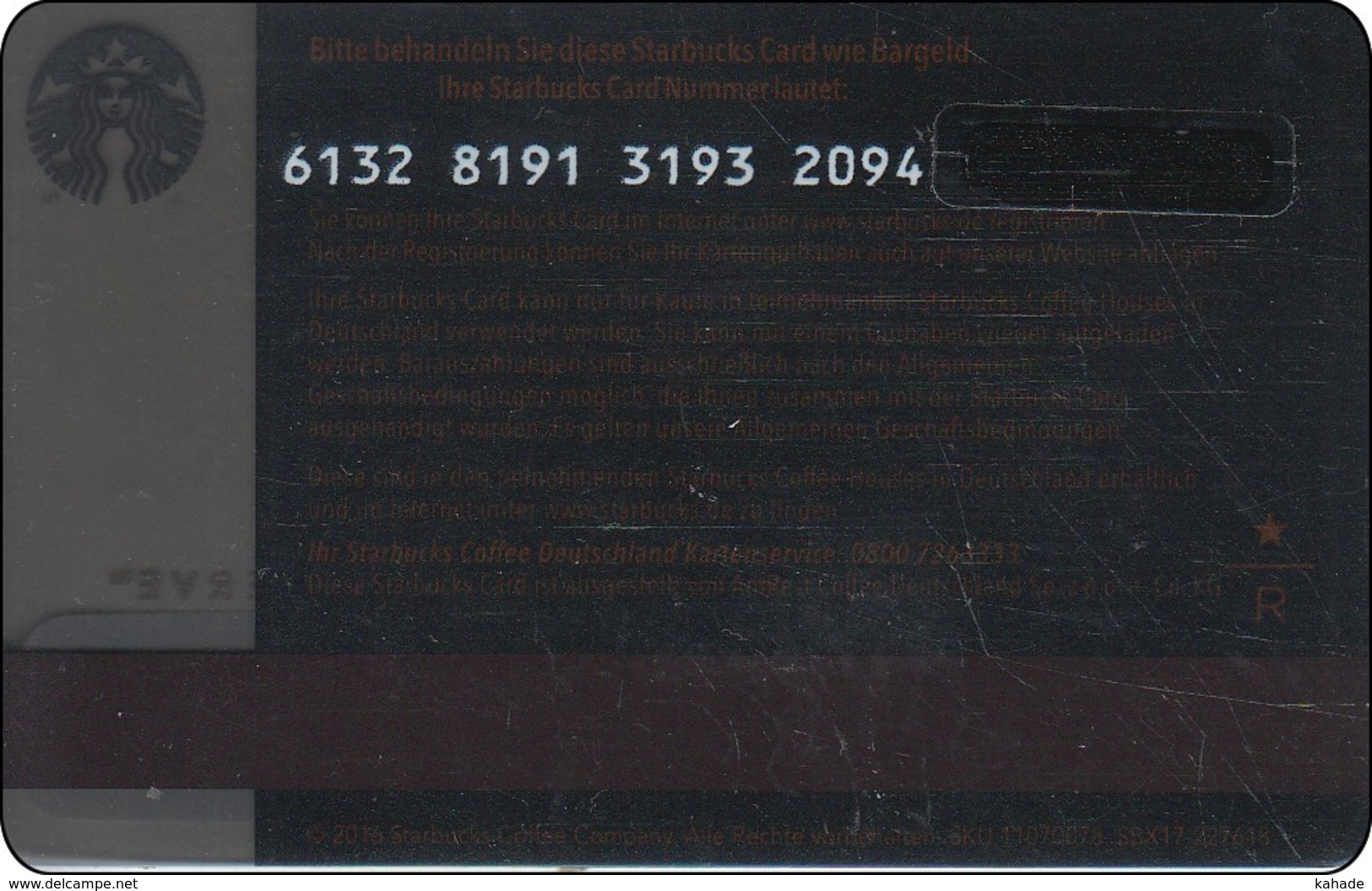 Germany  Starbucks Card Reserve R 6132 - Gift Cards