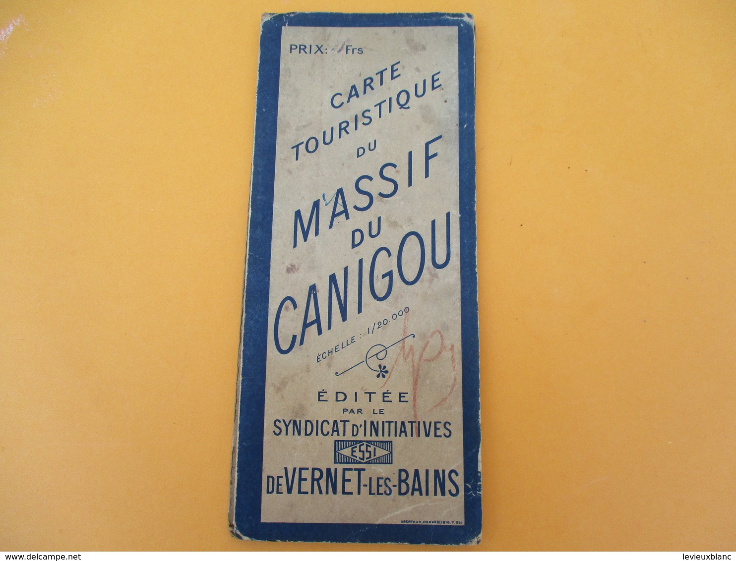 Carte Touristique Du MASSIF Du CANIGOU/ Edité Par Le Syndicat D'Initiatives De VERNET-les-BAINS/ Vers 1935   PGC197 - Cartes Routières