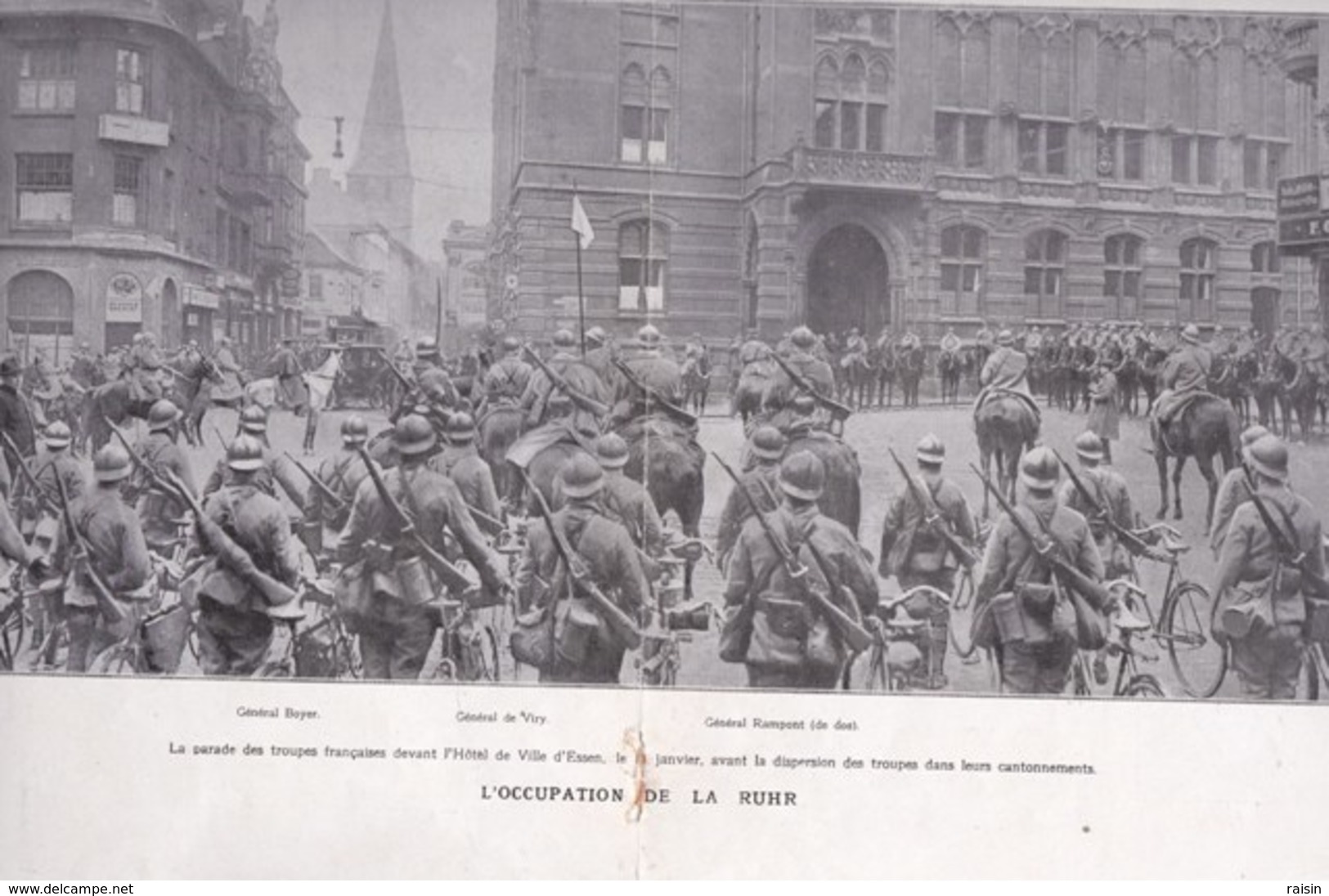 1923 L'Occupation De La RUHR,Essen -Général Boyer, Général De Viry,général Rampont - Verso: Ku-Klux-Klan   BE - Sin Clasificación