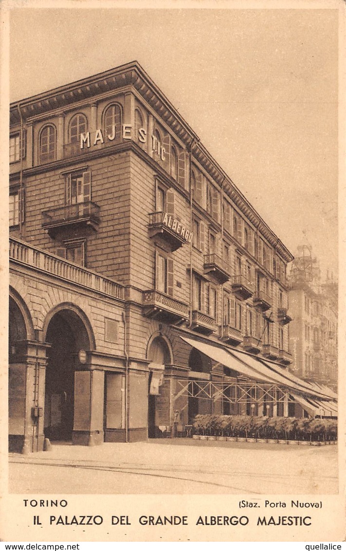 0114  "TORINO - IL PALAZZO DEL GRANDE ALBERGO MAJESTIC - STAZ. PORTA NUOVA"   CART  NON SPED - Wirtschaften, Hotels & Restaurants