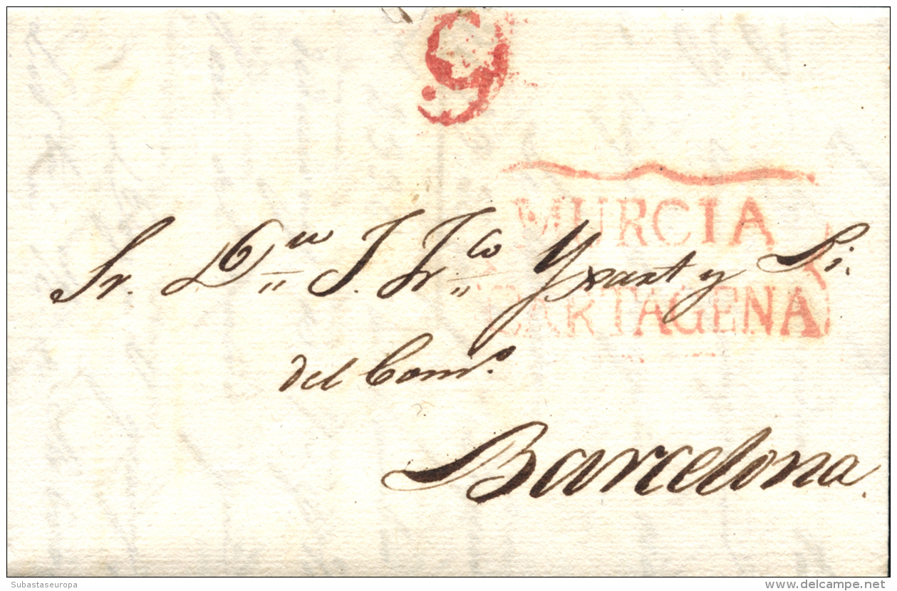 D.P. 5. 1829. Carta De Cartagena A Barcelona. - ...-1850 Vorphilatelie