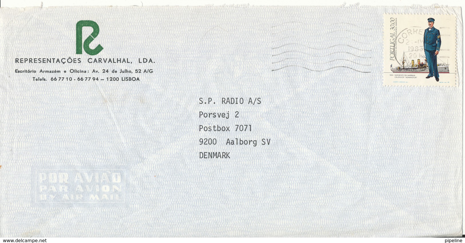 Portugal Air Mail Cover Sent To Denmark Lisboa 2-4-1983 - Covers & Documents