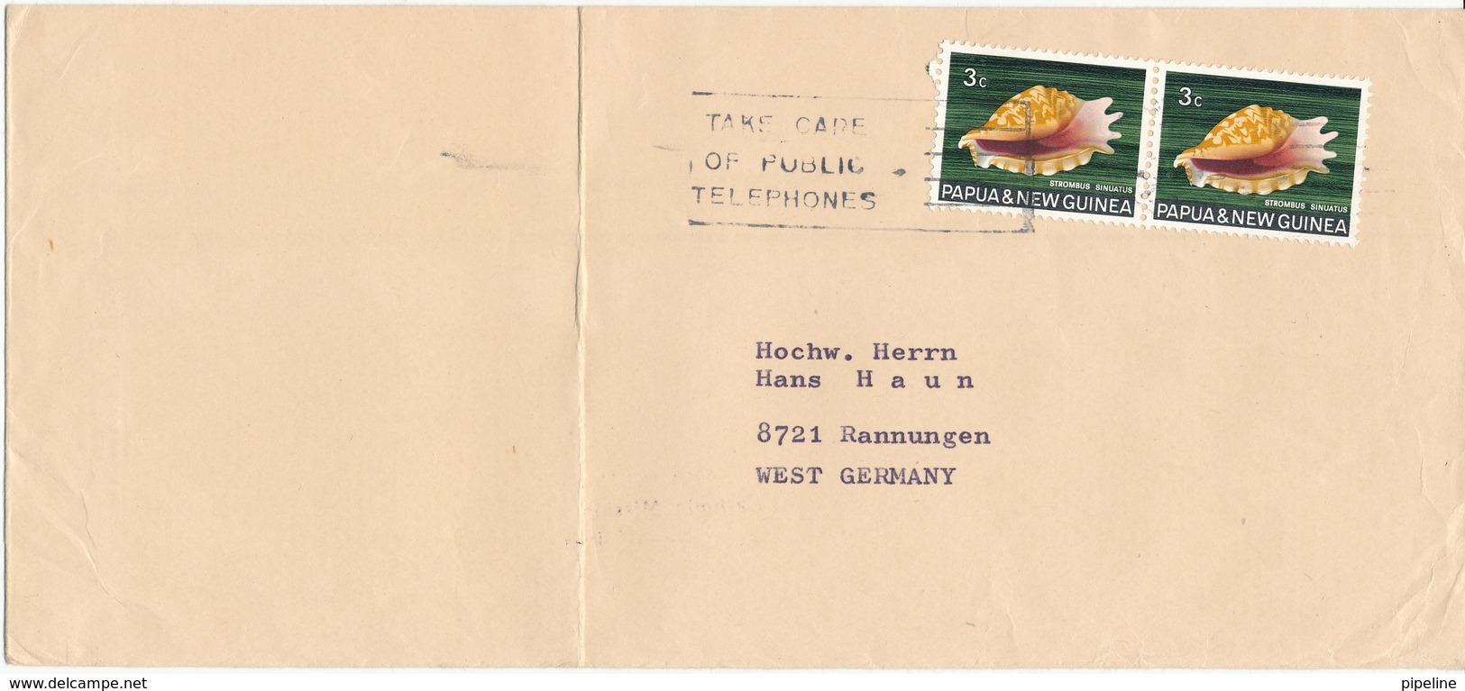 Papua New Guinea Cover Sent Air Mail To Germany Topic Stamps (the Cover Is Bended) - Papouasie-Nouvelle-Guinée