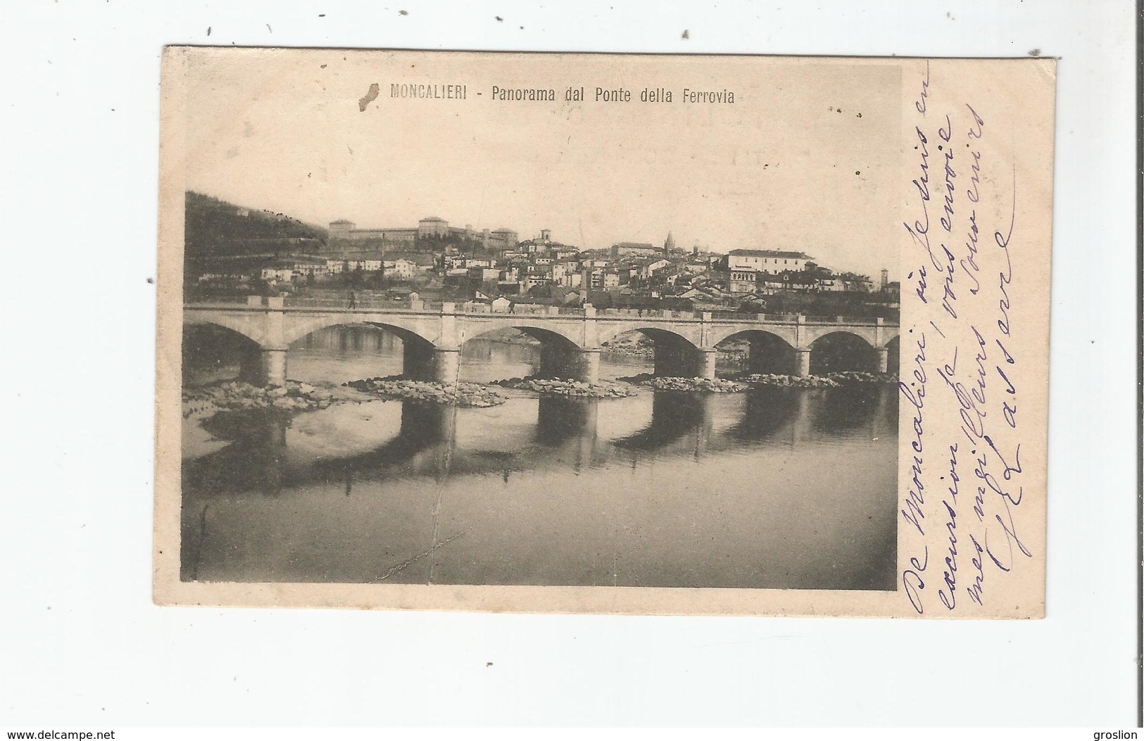 MONCALIERI PANORAMA DAL PONTE DELLA FERROVIA 1901 - Moncalieri