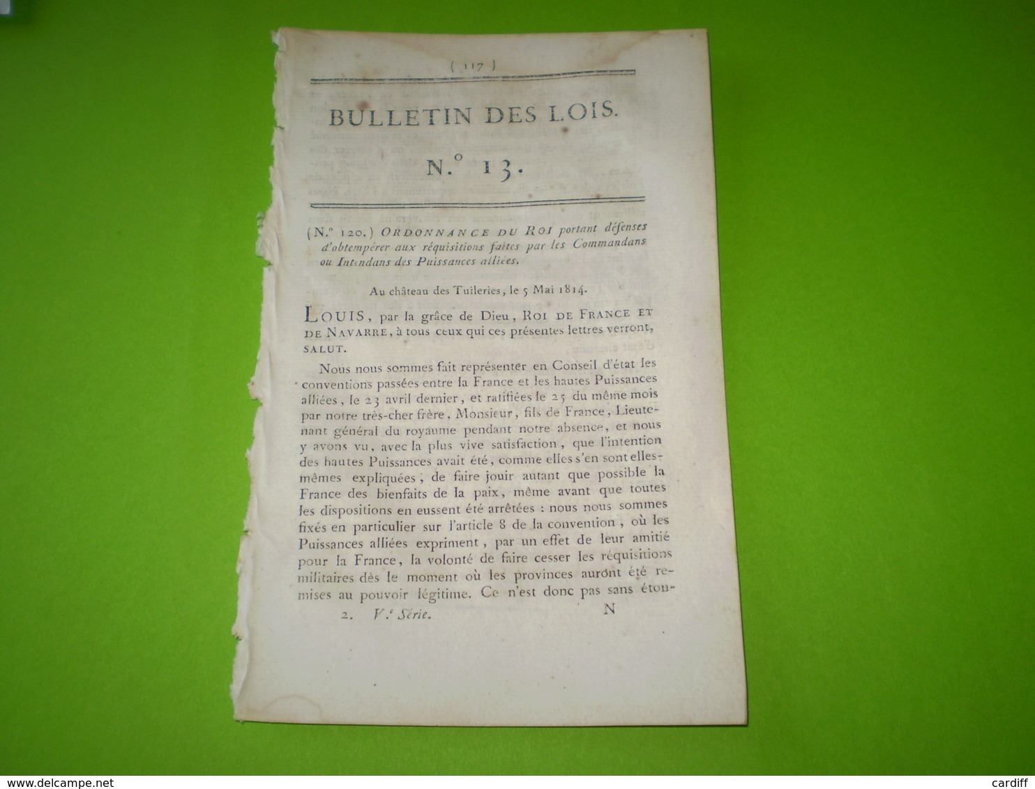 Bulletin Des Lois : Interdiction D'obéir Aux Ordres Des Puissances Alliées. Nomination Dambray, Bénévent, Montesquiou... - Décrets & Lois