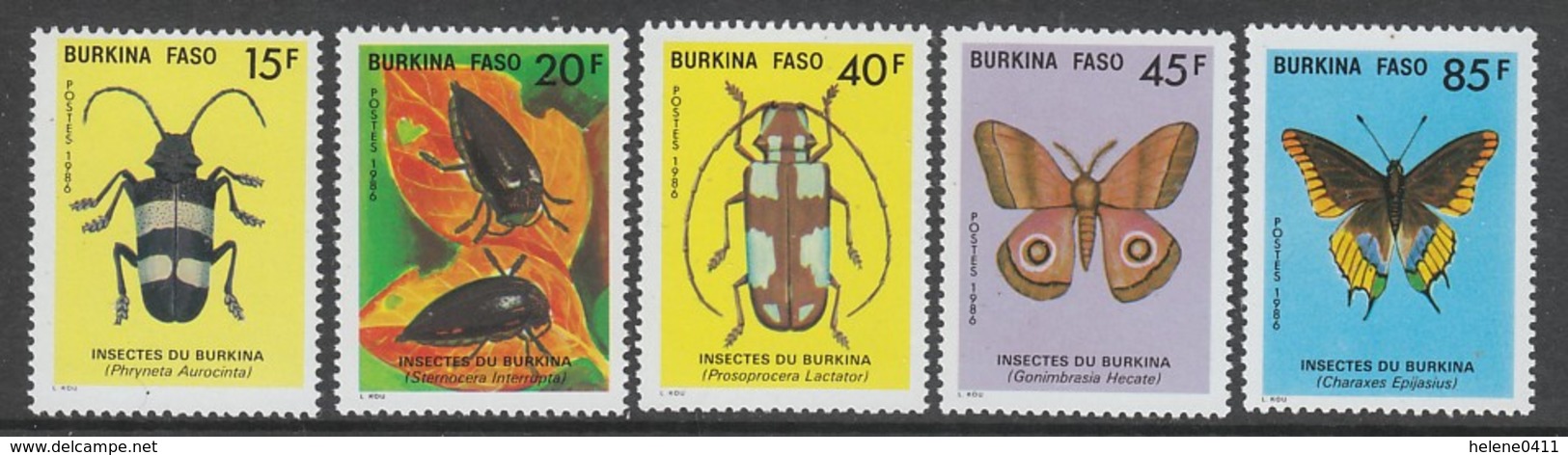 SERIE NEUVE DU BURKINA FASO - INSECTES DU BURKINA N° Y&T 700 A 704 - Otros & Sin Clasificación