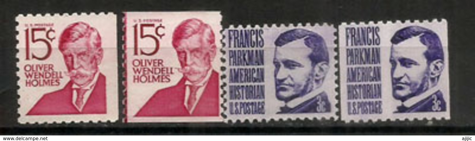 American Physician Oliver Wendell Holmes & Francis Parkman,American Historian, Including Coil Stamps ** - Medicine