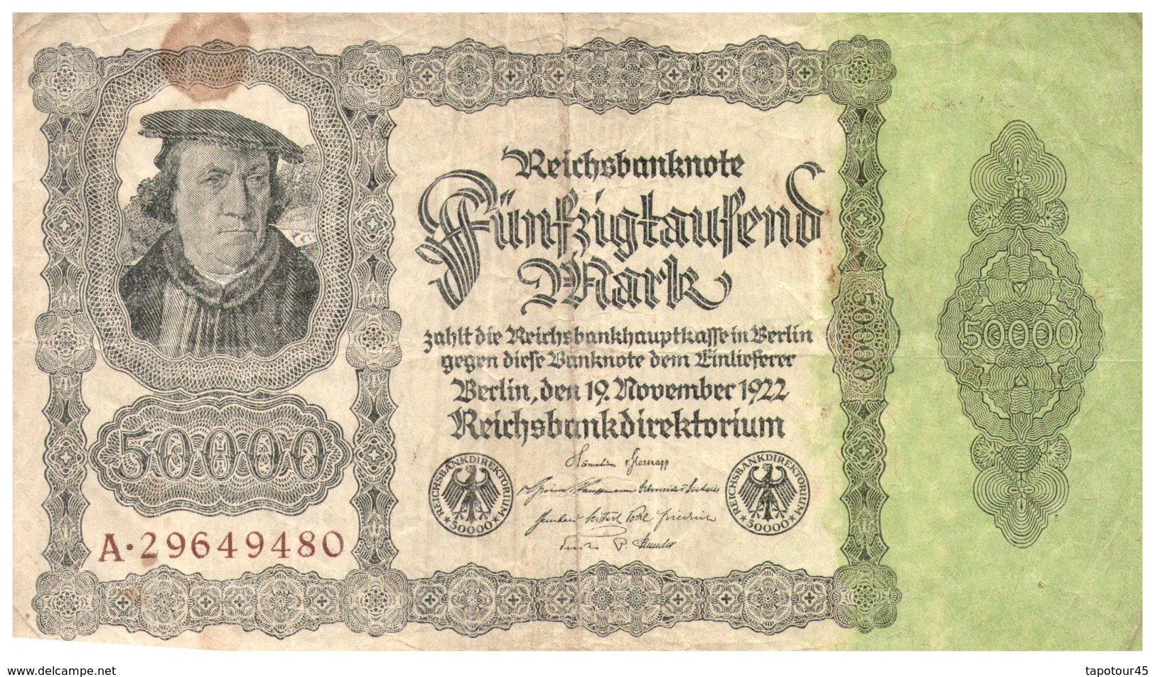 Billets >  Allemagne >  50000 Mark 1922 - 50000 Mark