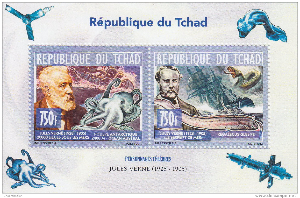 CHAD 2013 MNH** Space Jules Verne M/S - OFFICIAL ISSUE - DH1828 - Afrique