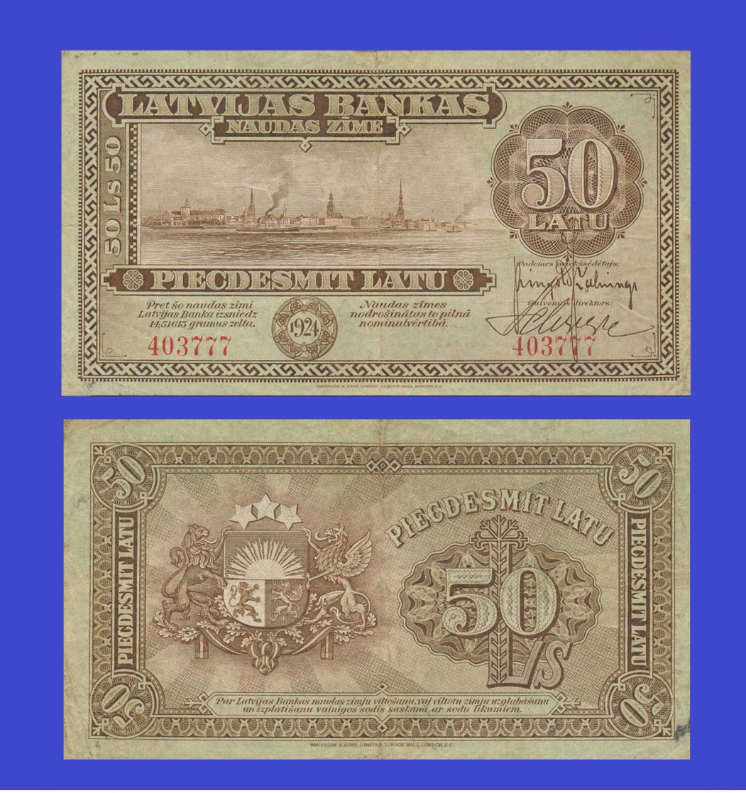 Latvia 50  Latu 1924 - REPLICA --  REPRODUCTION - Lettonie