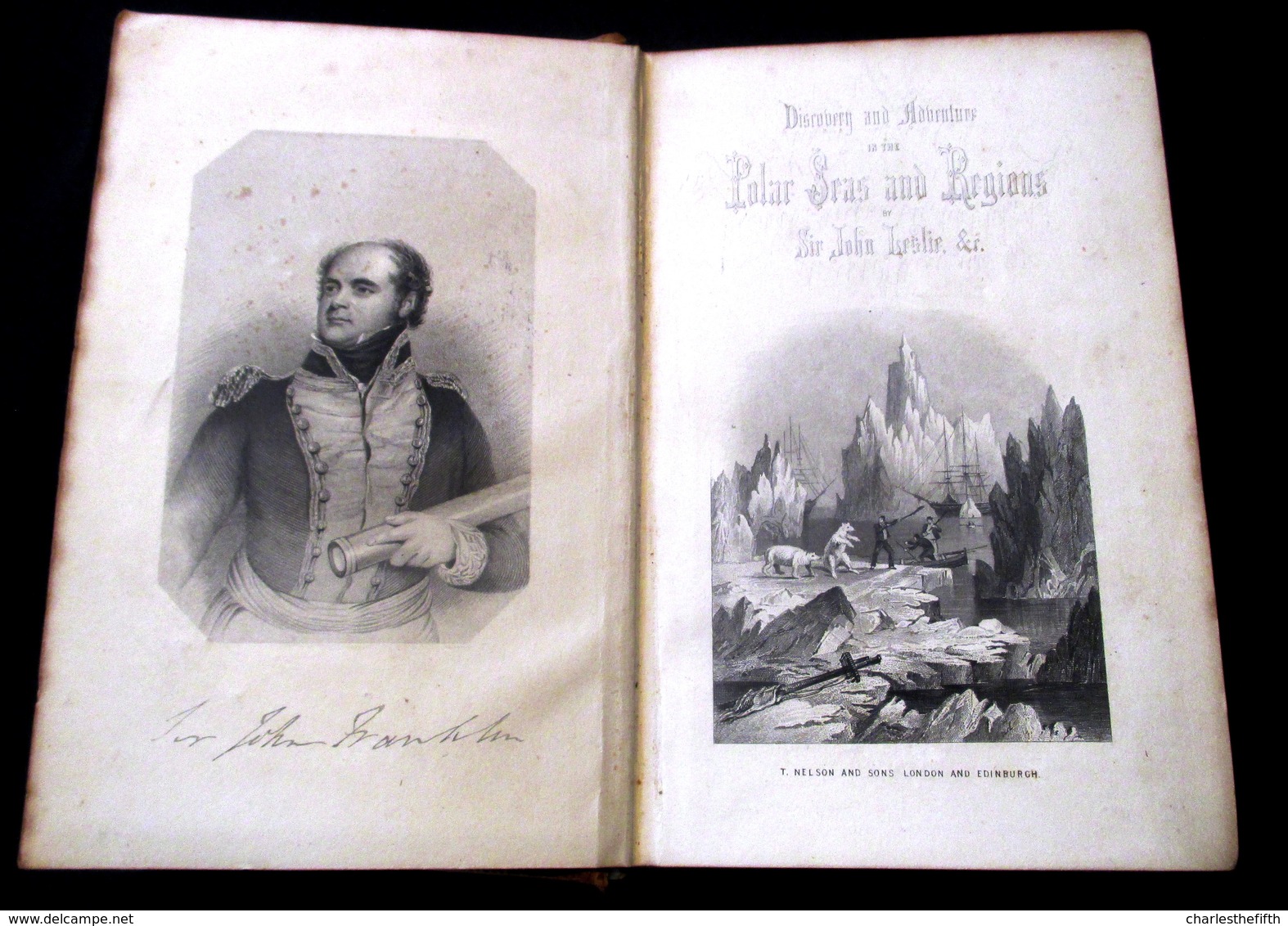 1855 - SCARCE WORK *** DISCOVERY AND ADVENTURE IN THE POLAR SEAS AND REGIONS *** BY SIR JOHN LESLIE And HUGH MURRAY - - 1850-1899