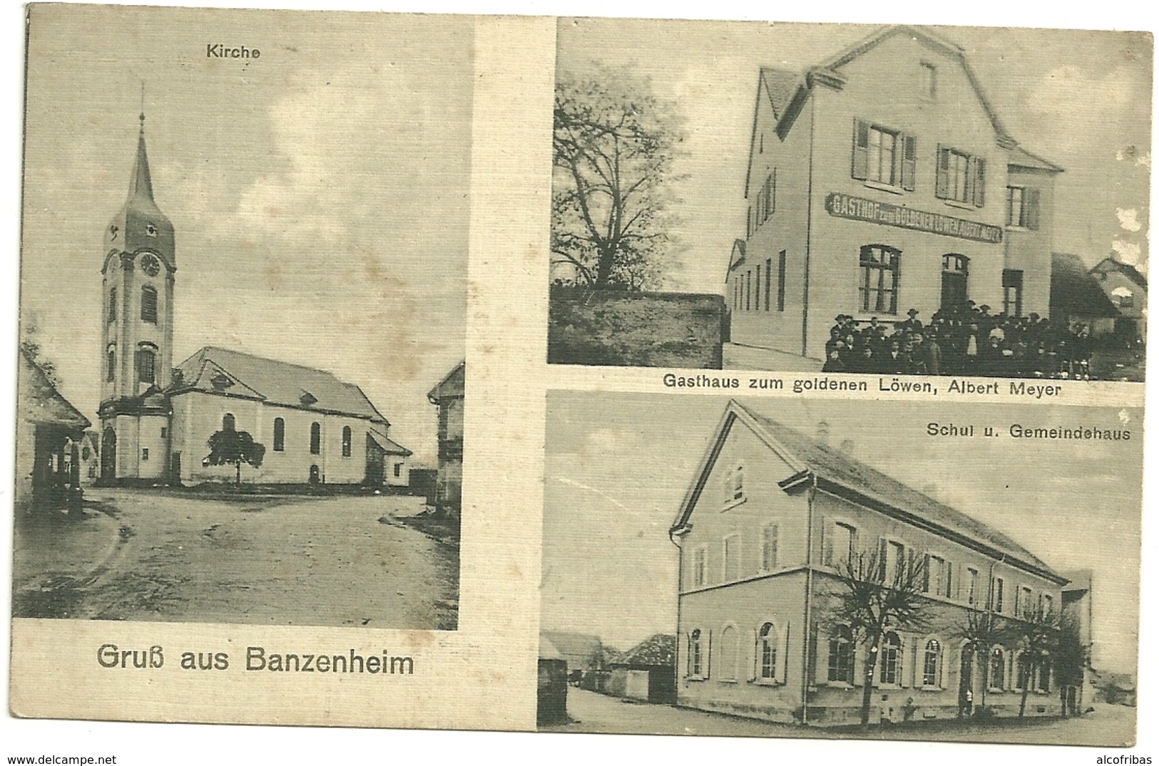 68 Cpa Banzenheim Restaurant Lion D Or Meyer Marie Ecole Animation 1917 - Autres & Non Classés