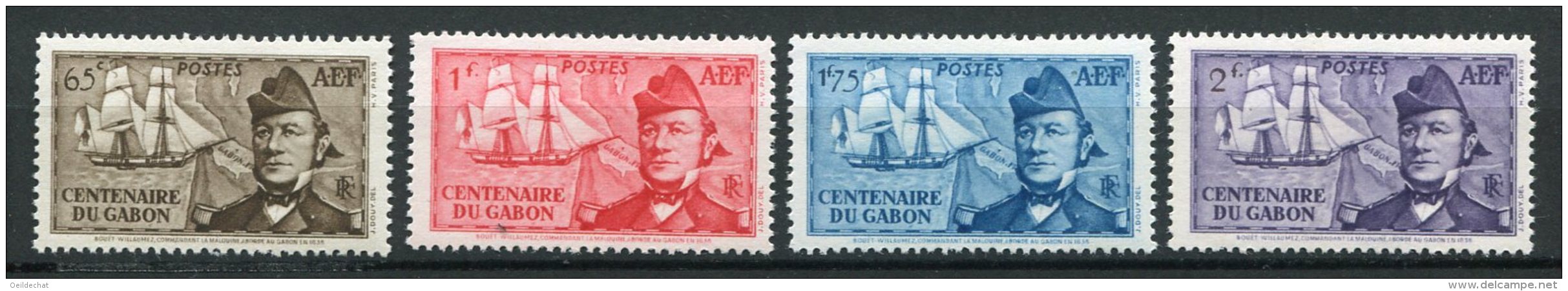 7706   A.E.F.  N° 66/9**              Centenaire De La Présence Française Au Gabon                        1938  TTB - Neufs