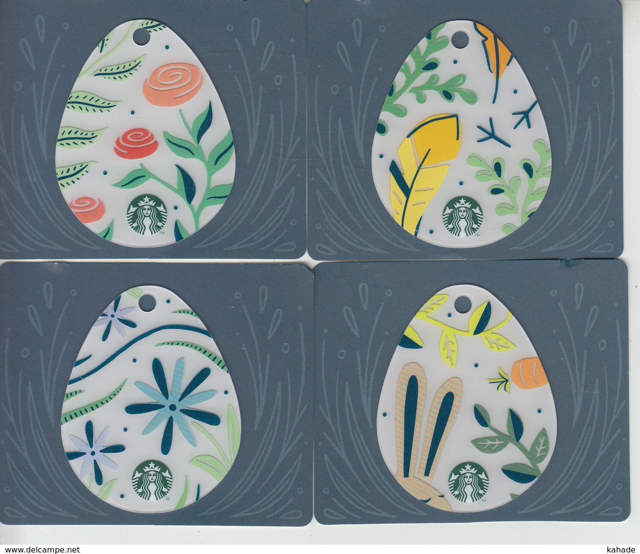 4 X Germany Starbucks Card Eggs   Limited Edition 2017 - Gift Cards