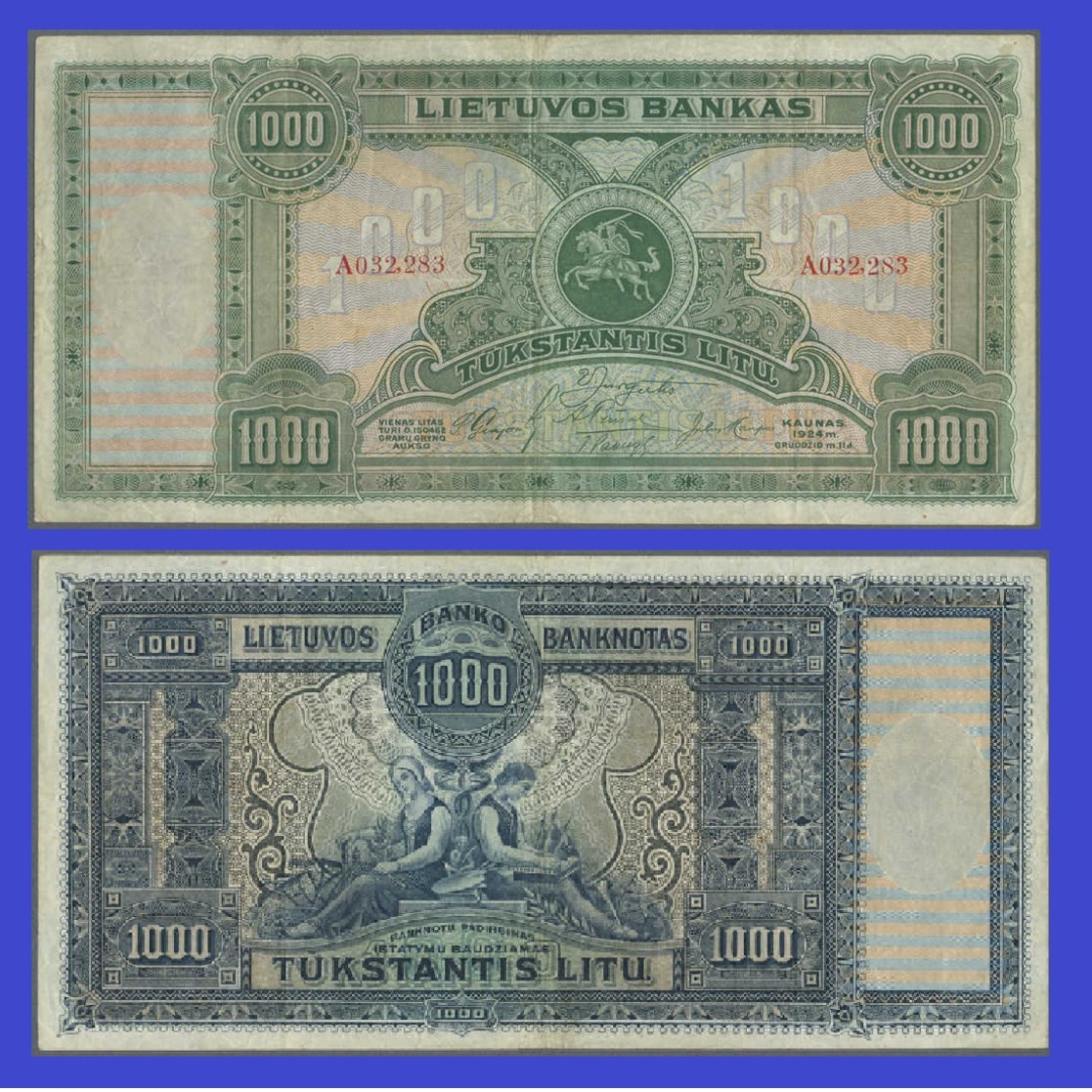 Lithuania 1000 Litas 1924   - REPLICA --  REPRODUCTION - Lituanie