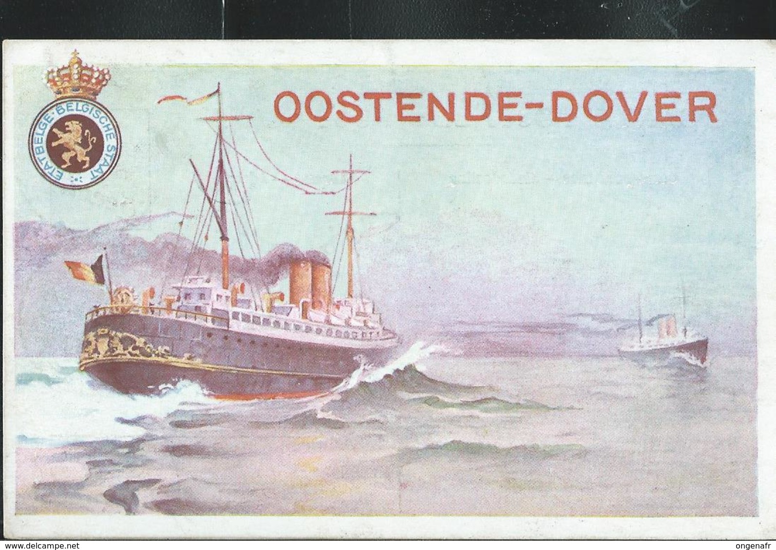 Carte  N° 16. B.  Paquebots; Obl. Mons-Bergen 1923 - Bootkaarten