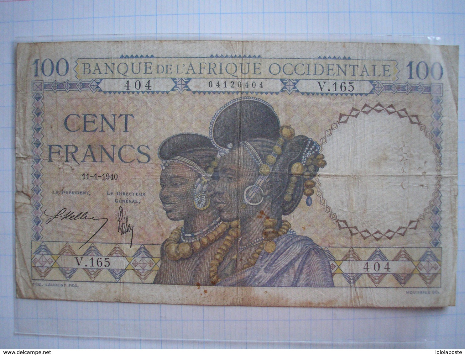 AFRIQUE OCCIDENTALE - Billet De 100 Francs Du 11/01/1940 - West African States