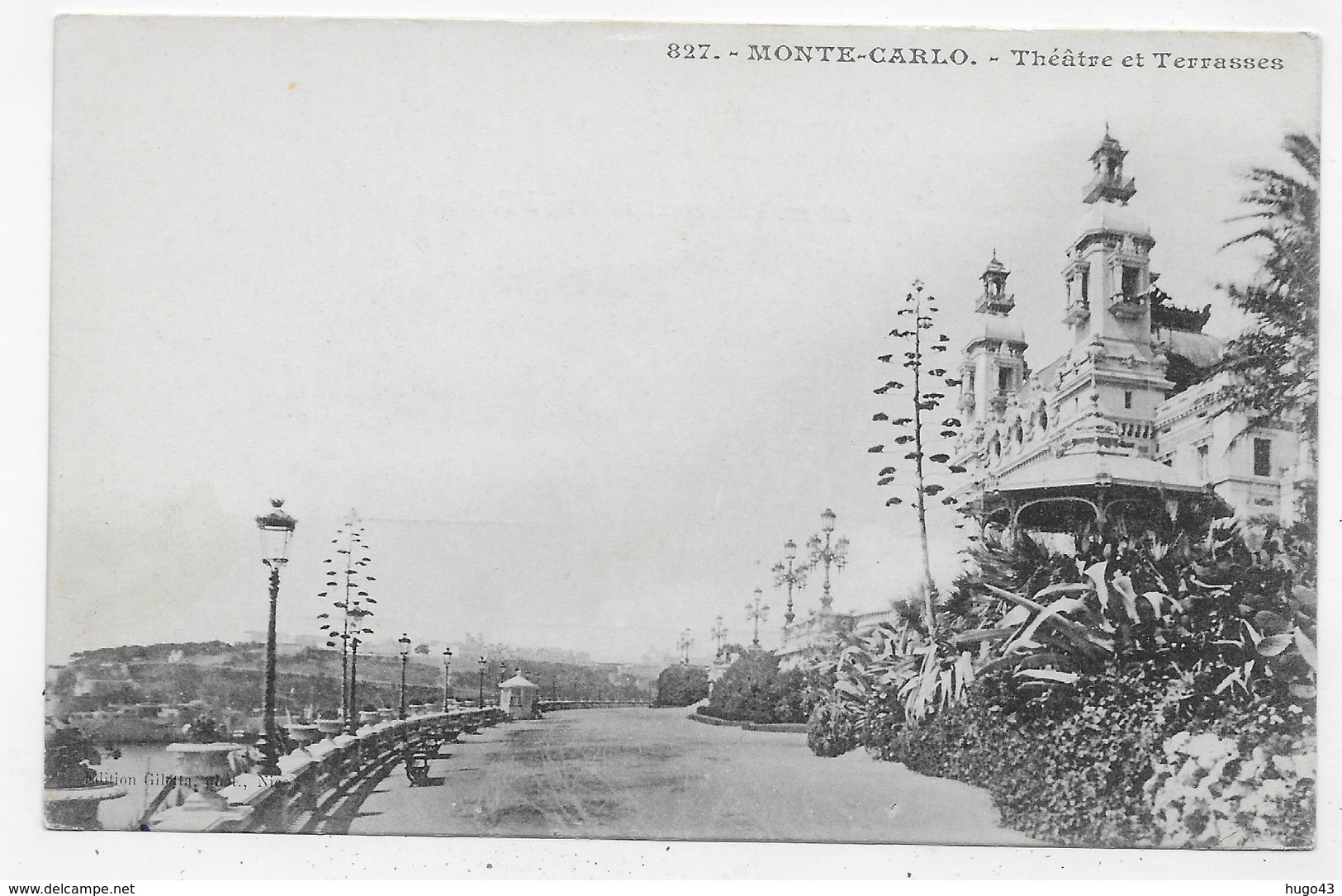 MONTE CARLO - N° 827 - THEATRE ET TERRASSES - CPA VOYAGEE - Opéra & Théâtre