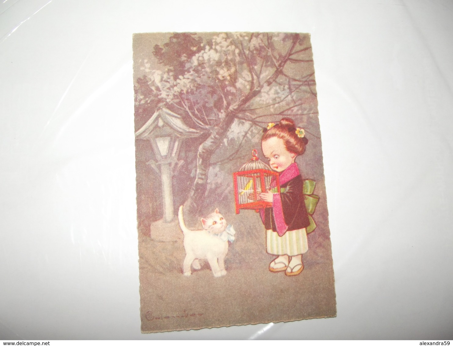 CPA Enfant Type Japonaise Avec Chat édition Italie M N°1982-4 Top Carte - Colombo, E.