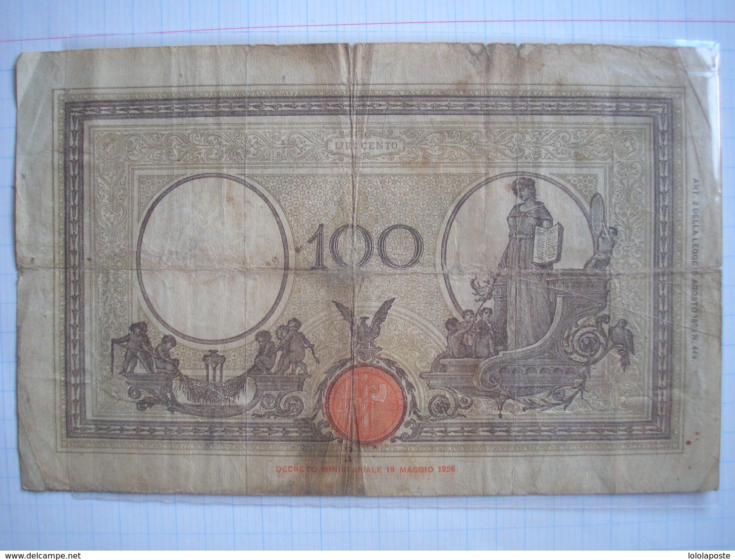 ITALIE - Billet De 100 Lire Decr. 1942 - 100 Lire