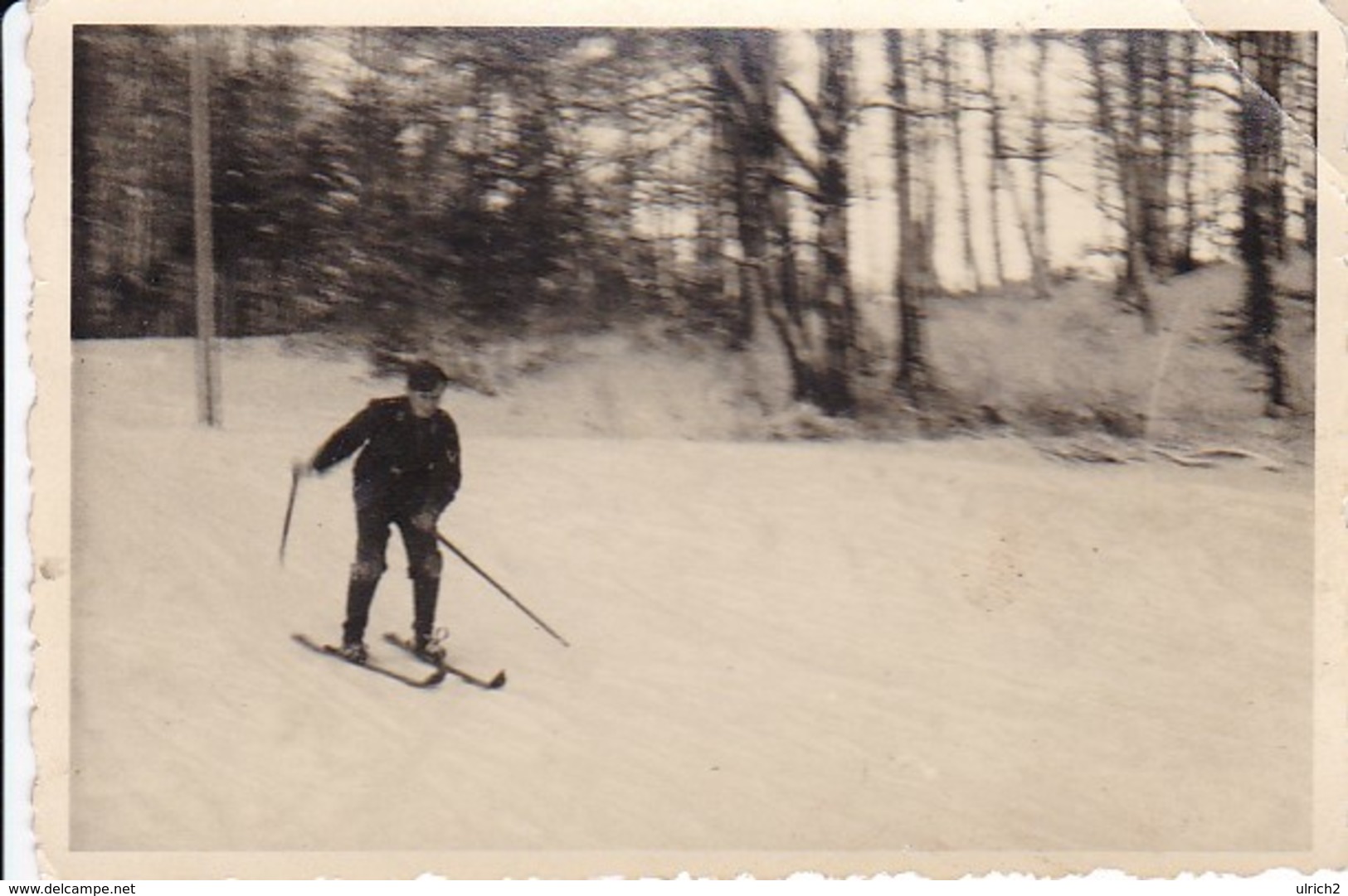 Foto Deutscher Soldat Auf Ski - Fahrt Ins Neujahr - Westfront - 1.1.1940 - 10*7cm (35601) - Krieg, Militär
