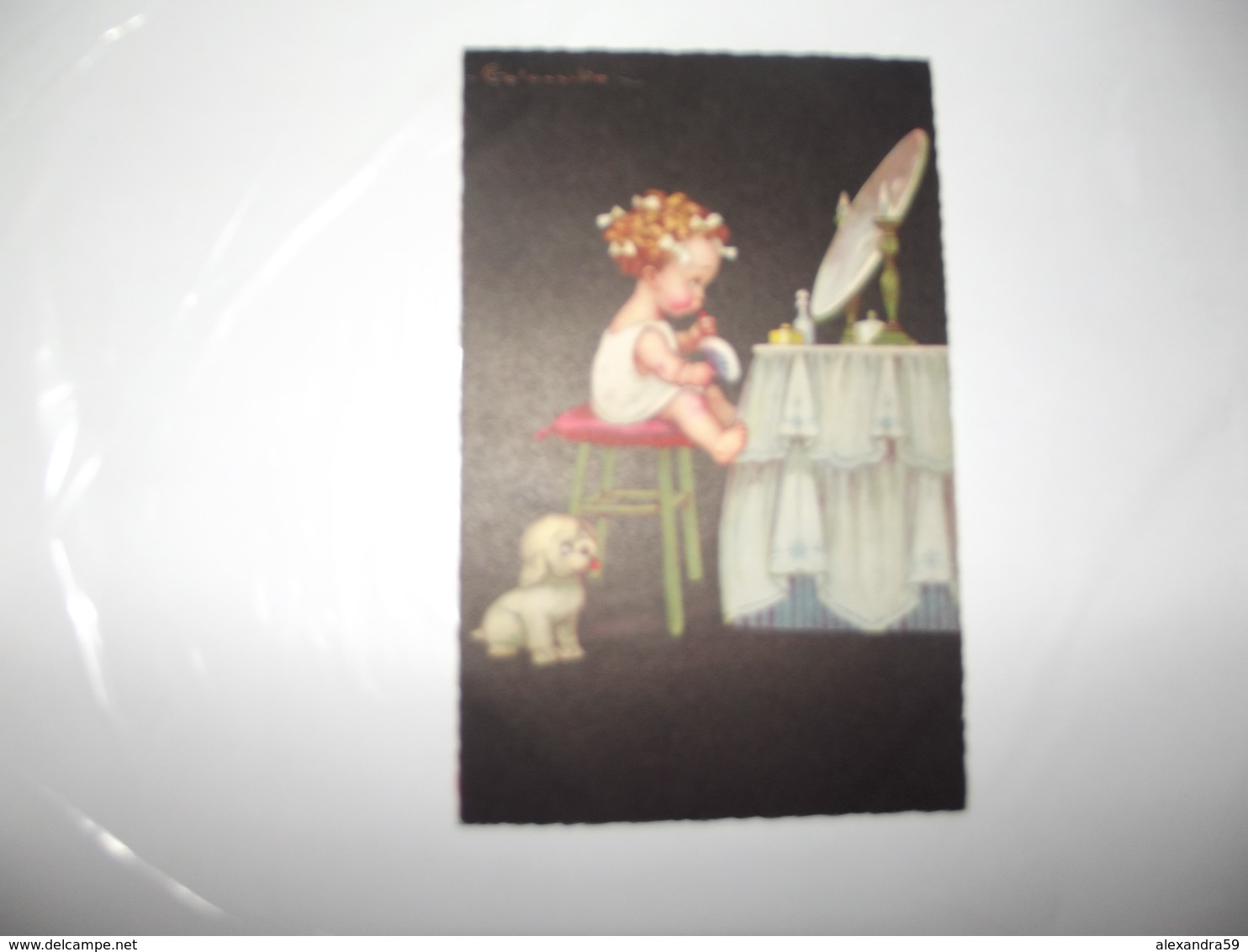 CPA Enfant Avec Chien Et Miroir  édition Italie M N°1-1900 Top Carte - Colombo, E.