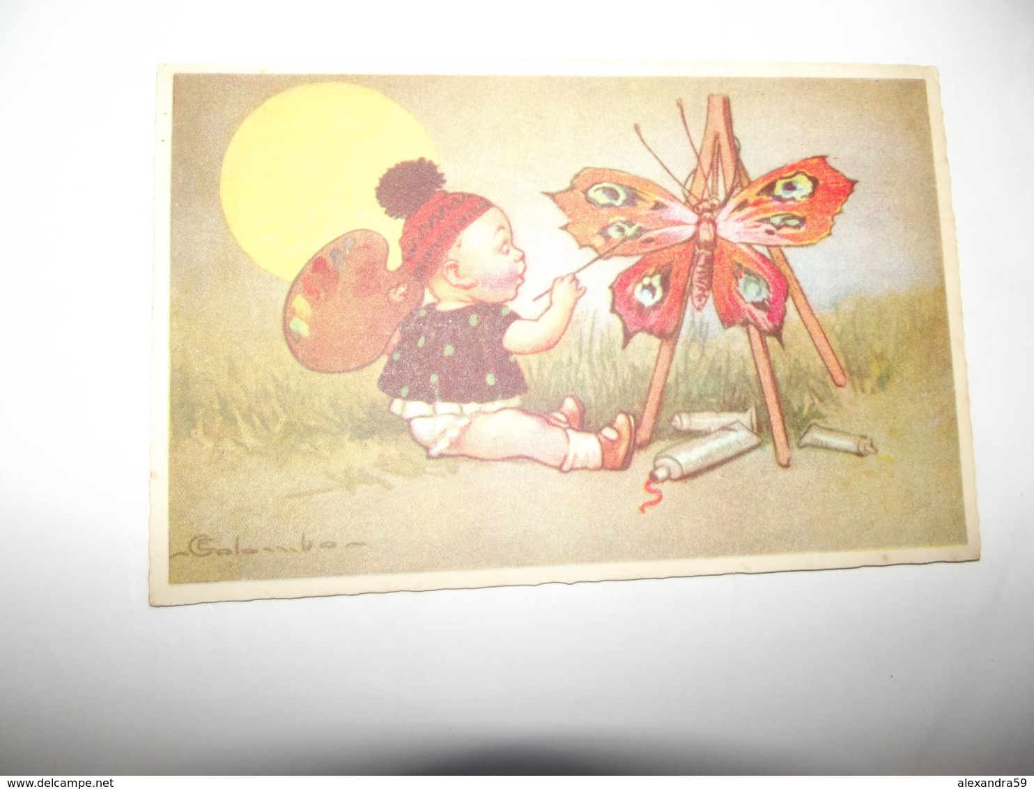 CPA Enfant Avec Papillon Et Soleil édition Italie M N°1961  Top Carte - Colombo, E.