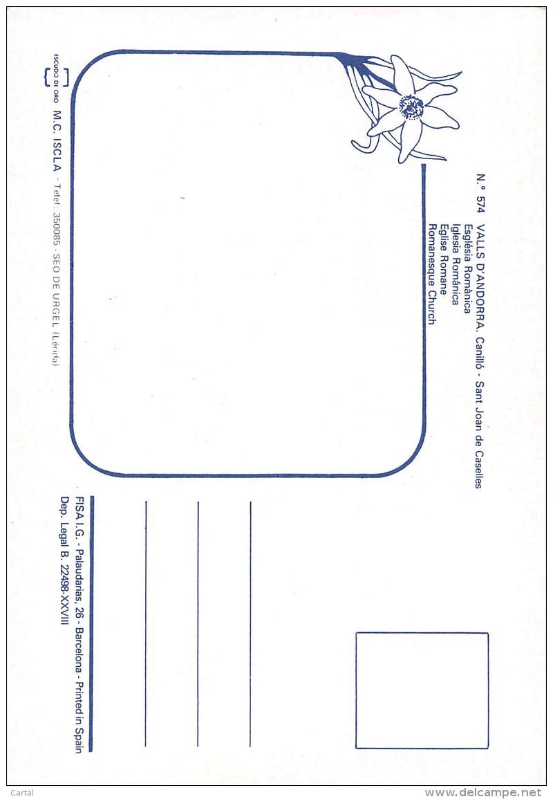 CPM - VALLS D'ANDORRA - Canillo - Sant Joan De Caselles - Església Romànica - Andorre