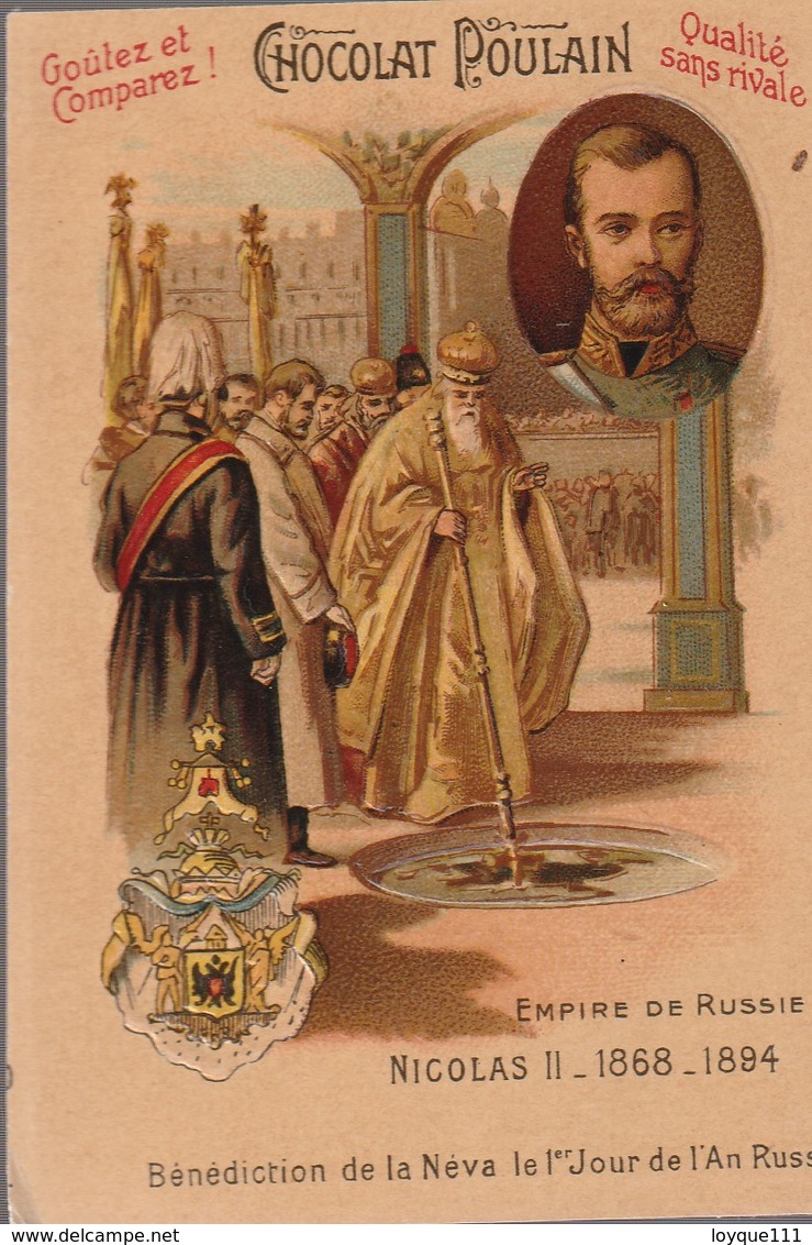 Chromo Poulain Souverains Et Chefs D'état Du Monde. Empire De Russie, Nicolas II 1868-1884 - Chocolate