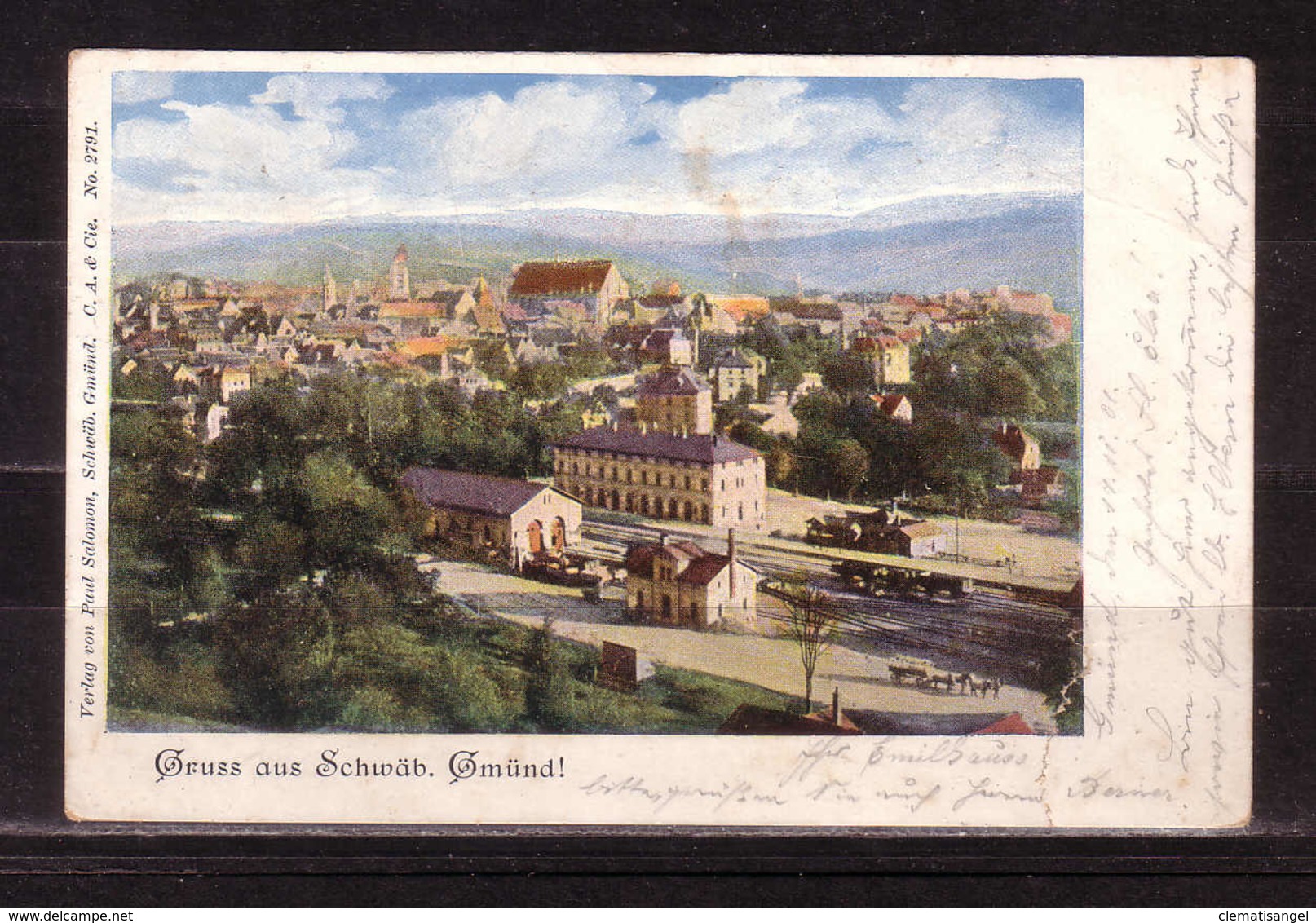 143j * GRUSS AUS SCHWÄBISCH GMÜND * LEIDER MIT EINRISS RECHTS UNTEN * 1901 *!! - Schwaebisch Gmünd