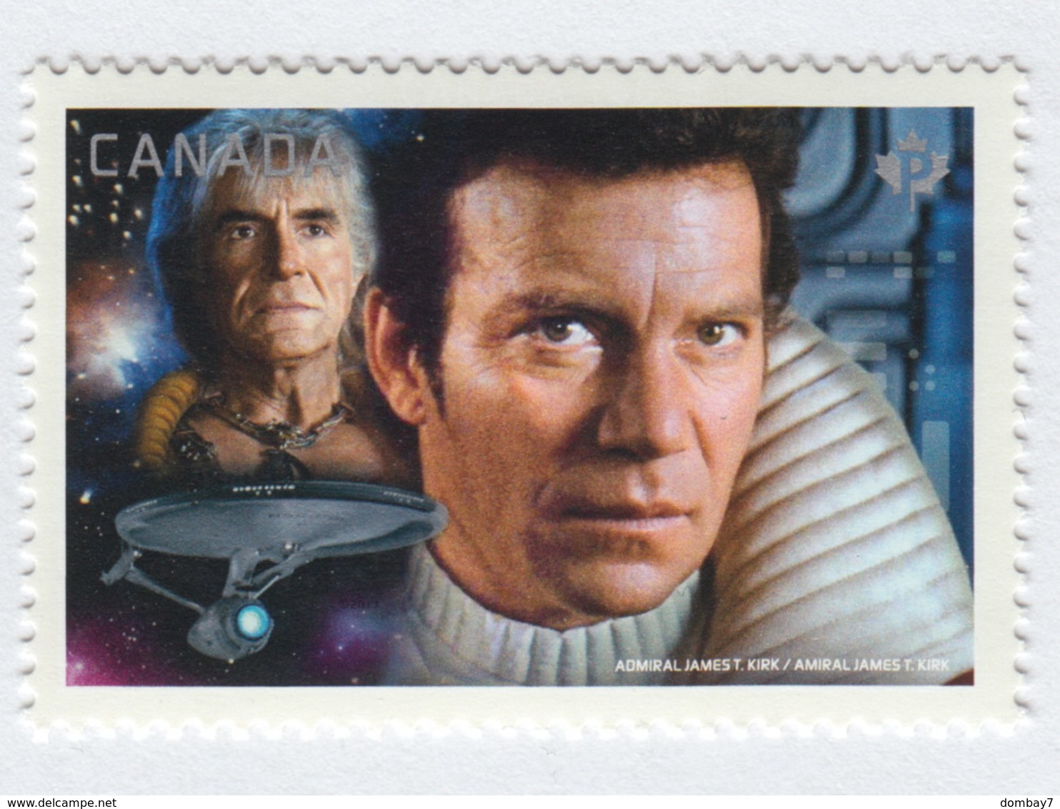 = STAR TREK = ADMIRAL JAMES T. KIRK- William Shatner FAMOUS TV SHOW CHARACTER, MNH Canada 2017 - North  America