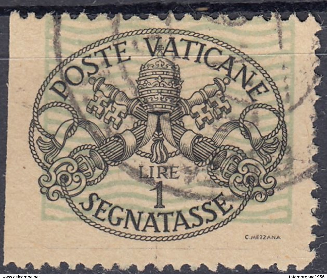 VATICANO - 1945 - Segnatasse Yvert 10a, Varietà Non Dentellata Su Un Lato, Come Da Immagine. - Postage Due