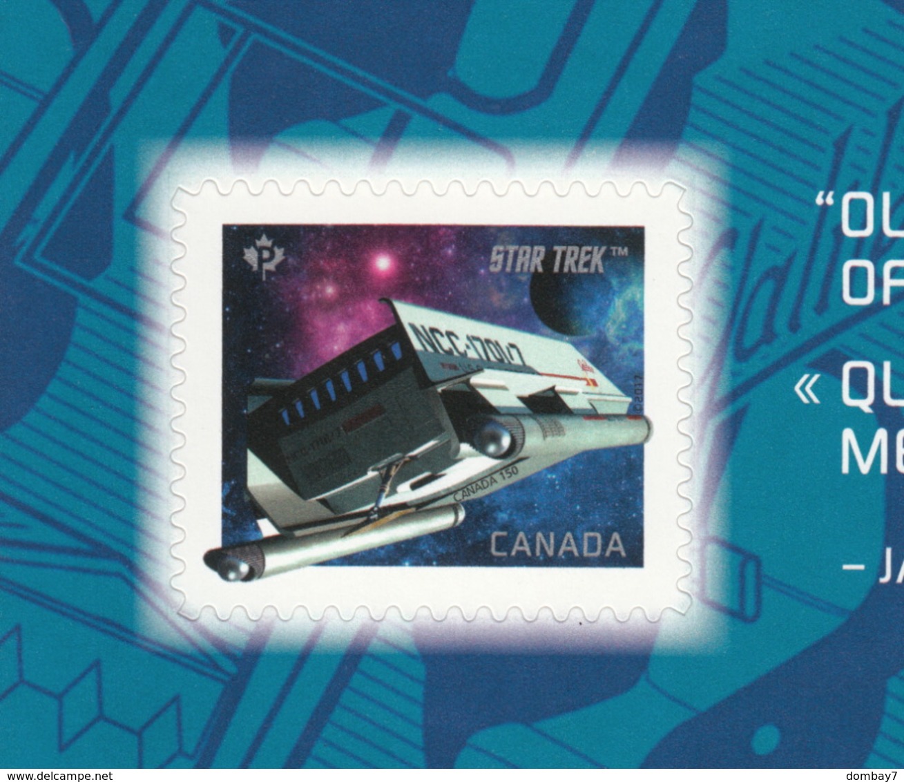 = STAR TREK = FAMOUS TV SHOW CHARACTERS  full set of 5 Souvenir Sheets from prestige booklet, MNH Canada 2017