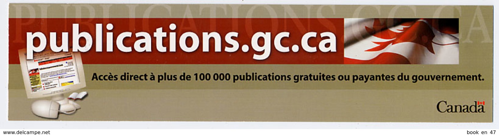 {06453} Marque-pages " Publications Gc " Canada . TBE. " En Baisse " - Marque-Pages