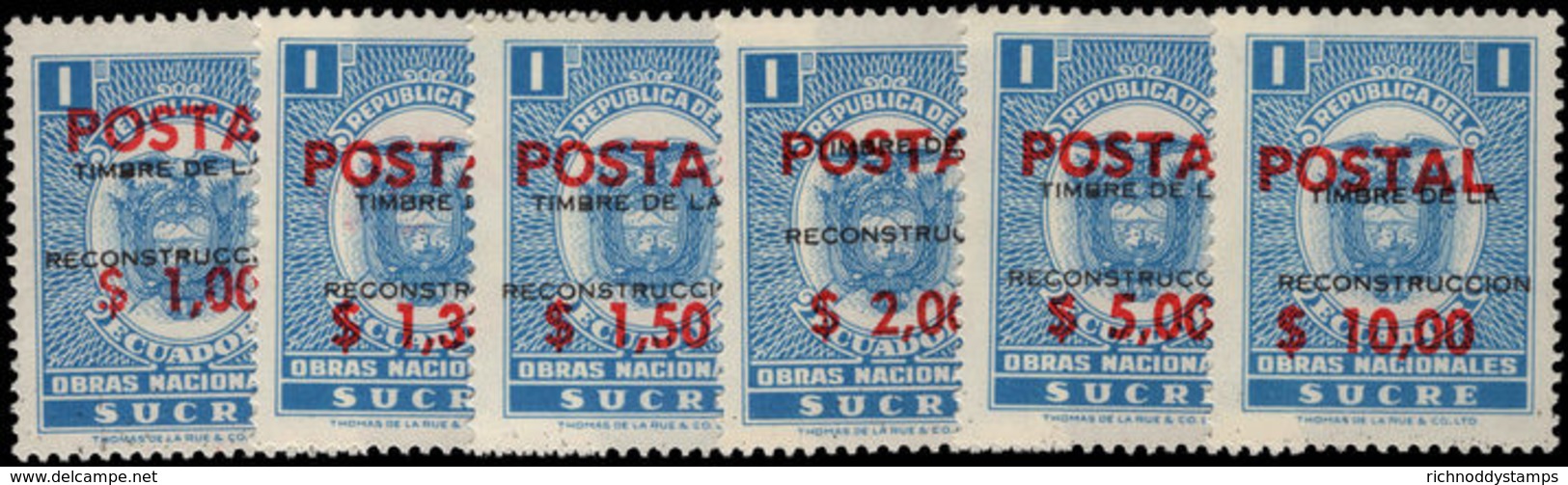 Ecuador 1970 Public Works Fiscal POSTAL Set Unmounted Mint. - Ecuador