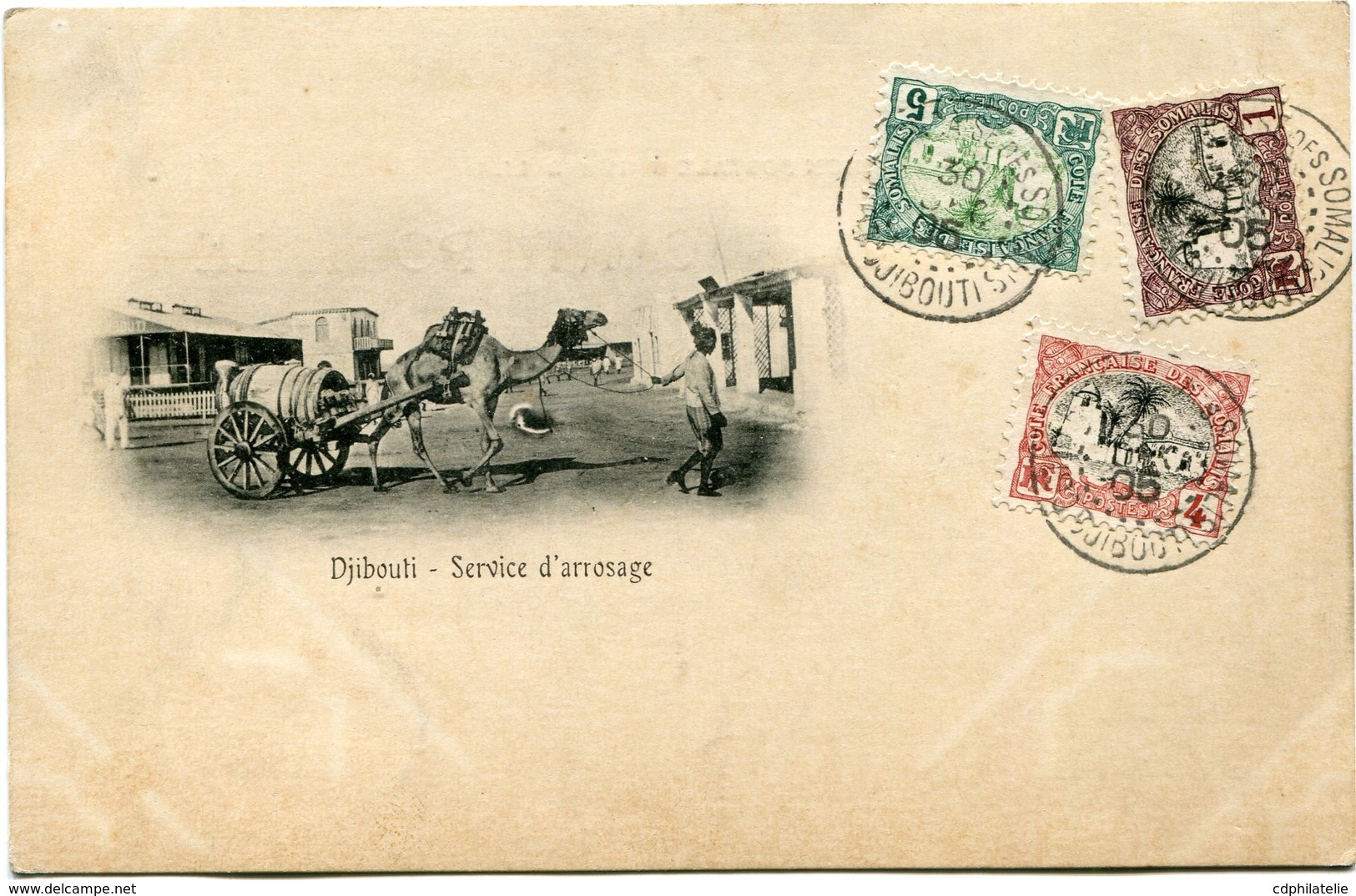 COTE FRANCAISE DES SOMALIS CARTE POSTALE  DE DJIBOUTI -SERVICE D'ARROSAGE DEPART DJIBOUTI 30 DEC 05 POUR DJIBOUTI - Lettres & Documents