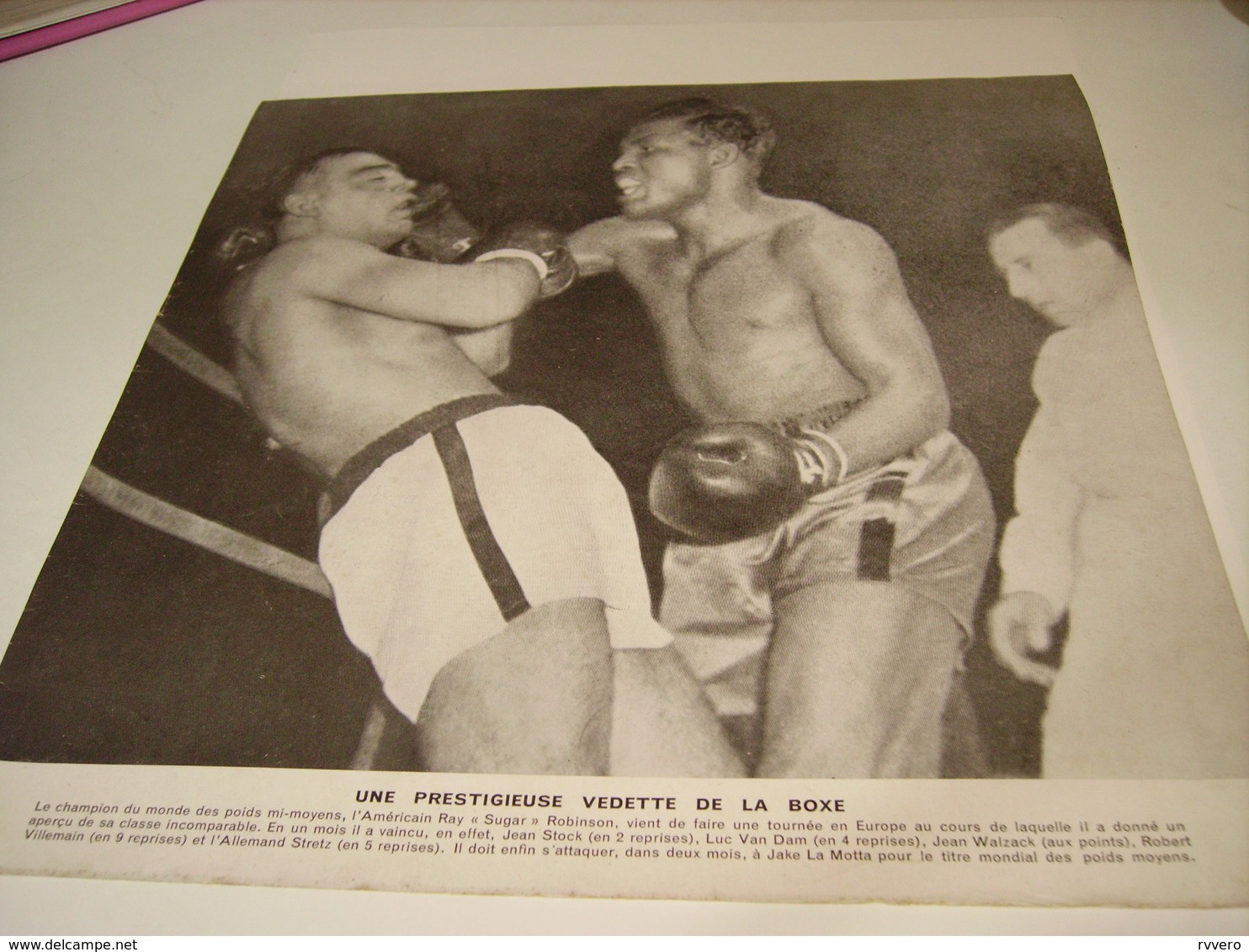 ANCIENNE PHOTO VEDETTE DE LA BOXE RAY SUGAR ROBINSON 1950 - Other & Unclassified