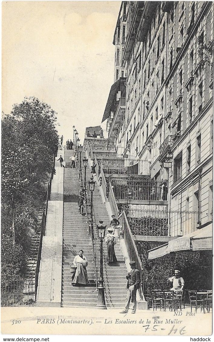 PARIS: LES ESCALIERS DE LA RUE MULLER - Autres & Non Classés