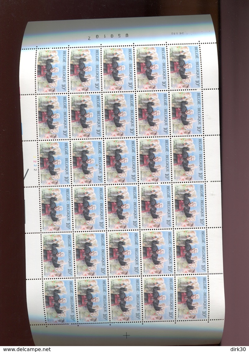 Belgie 1982 2068 Cardinal Cardijn Full Sheet MNH Plaatnummer 2 - Non Classés