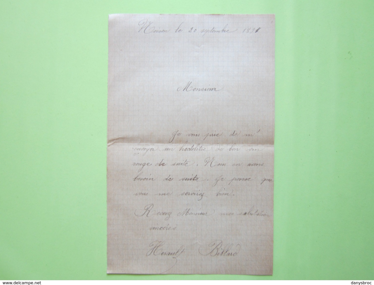 ENVELOPPE + LETTRE écrite à NOISON (Nièvre) 20/09/1897 Obitéré PREMERY / Timbre Sage 15c Bleu - 1877-1920: Période Semi Moderne