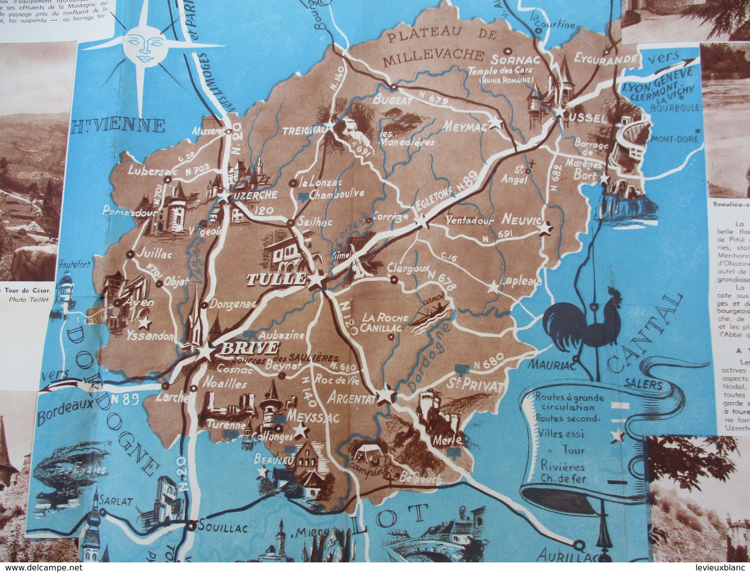 Plan Touristique De La CORREZE/Découverte De La France / Le Bas Limousin/ESSI/Conseil Général/ Vers 1950          PGC202 - Geographische Kaarten