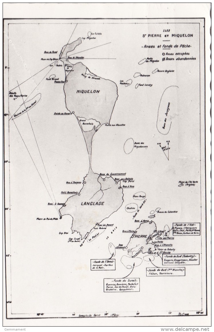 MAP CARD  - ST PIERRE ET MIQUELON - Landkaarten