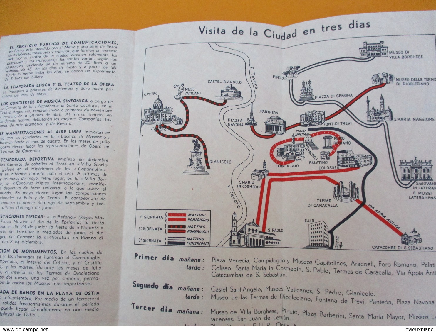 ITALIE/Plan Touristique De La Ville De ROME/ Plano De Roma/Staderini/ Vers 1930-1950        PGC203 - Cartes Géographiques