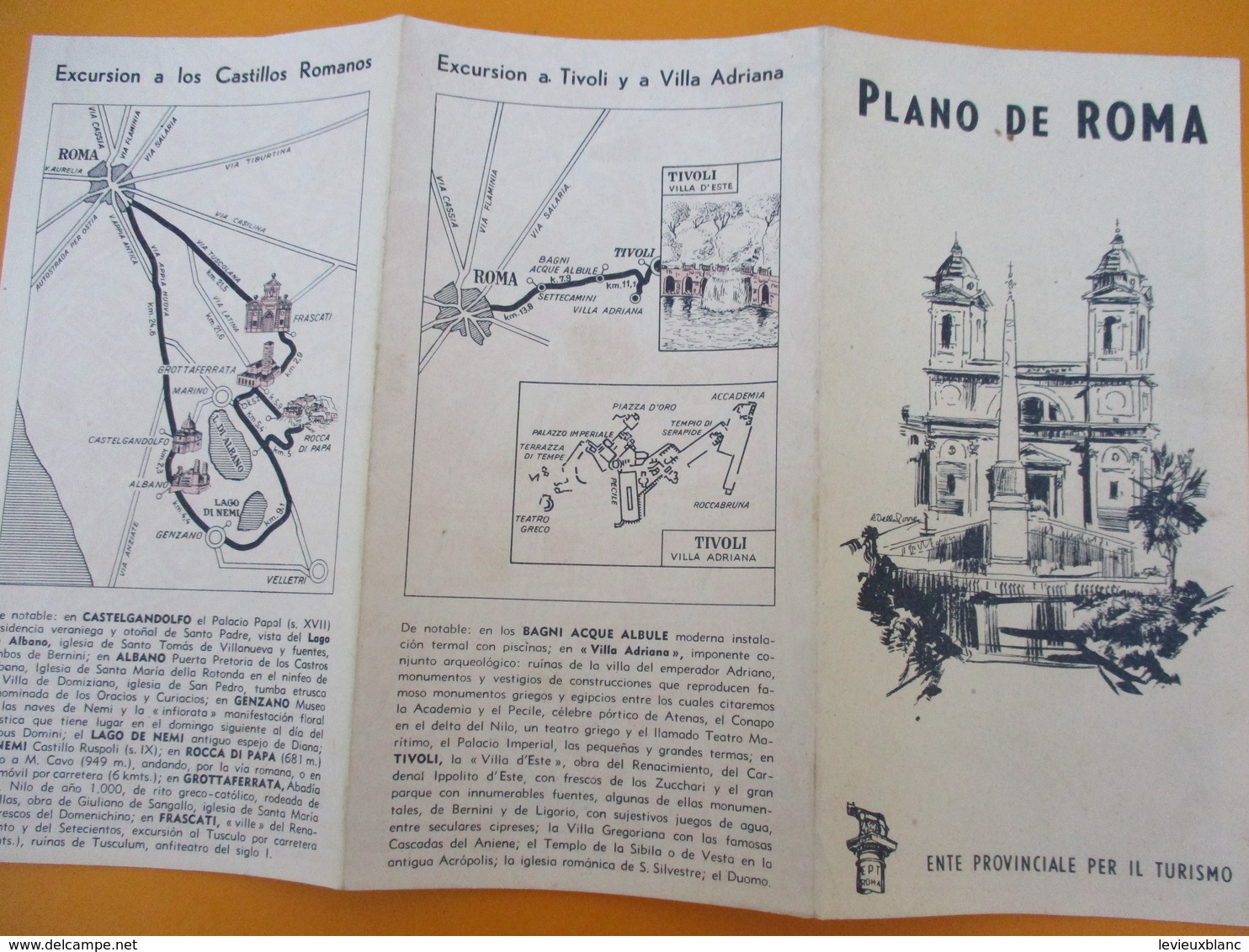 ITALIE/Plan Touristique De La Ville De ROME/ Plano De Roma/Staderini/ Vers 1930-1950        PGC203 - Mapas Geográficas