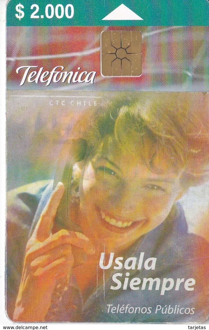 TARJETA DE CHILE DE TELEFÓNICA DE $2000 CON UNA MUJER (WOMAN) - Chile
