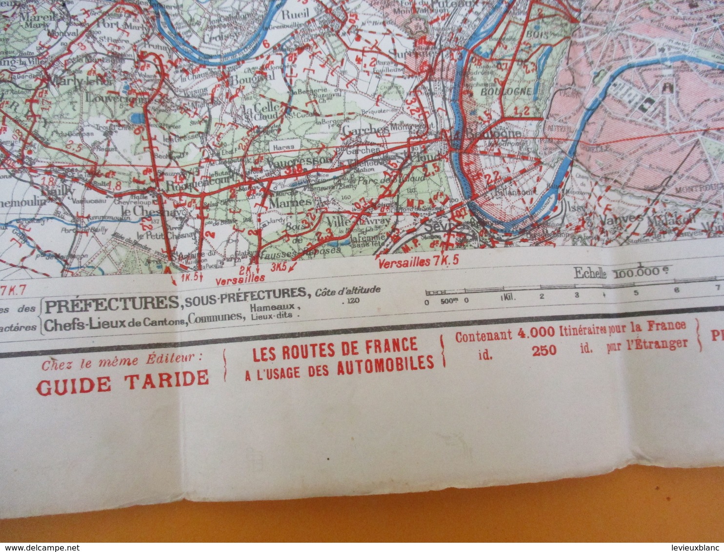 Taride/ Carte  Cycliste Et Automobile Des Environs De Paris/Nord-Ouest/ S & O, Oise, Eure/Vers 1910-1930        PGC204 - Mapas Geográficas