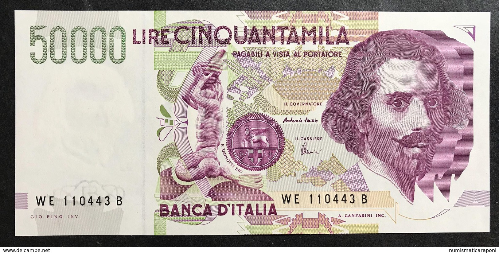 50000 Lire BERNINI II° TIPO SERIE E 1999 Fds  LOTTO.566 - 50000 Lire